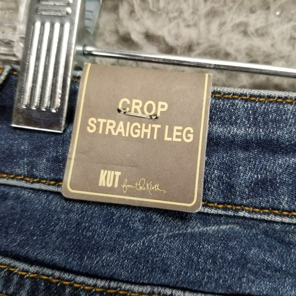 Kut From The Kloth Jeans Womens 6 Medium Wash Stretch Mid Rise Crop Straight NWT - Picture 12 of 16